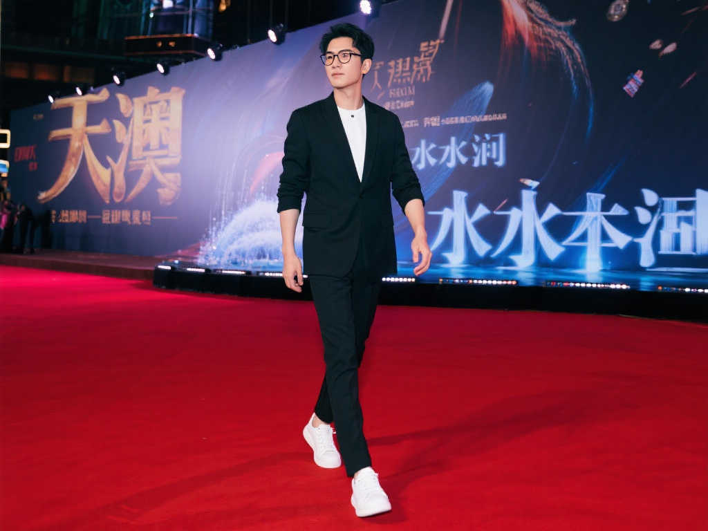 胡一天澳门水舞间红毯惊艳现身,白鞋搭配无框眼镜成亮点 胡一天澳门水舞间红毯惊艳现身,白鞋搭配无框眼镜成亮点